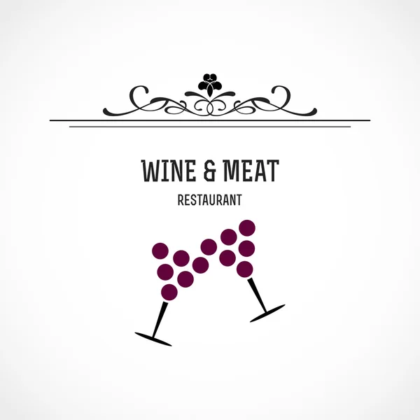 Vin och kött restaurang — Stock vektor