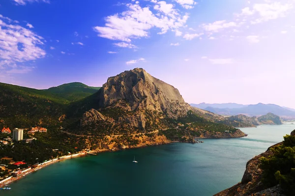 Paesaggio di montagna di Crimea di prima mattina — Foto Stock