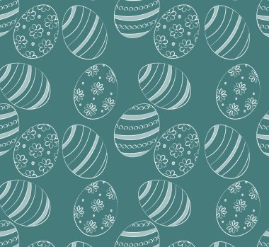 Zarif tek renkli Paskalya yumurtaları kusursuz desen. Paketleme, tekstil, duvar kağıdı, tebrik kartları ve modern mevsimlik markalaşma için minimal dekoratif arka plan ideali.