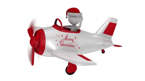 Santa in plane. — Stock Video