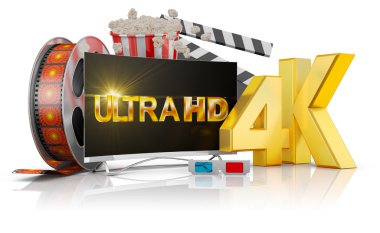 4 k Tv, patlamış mısır ve film