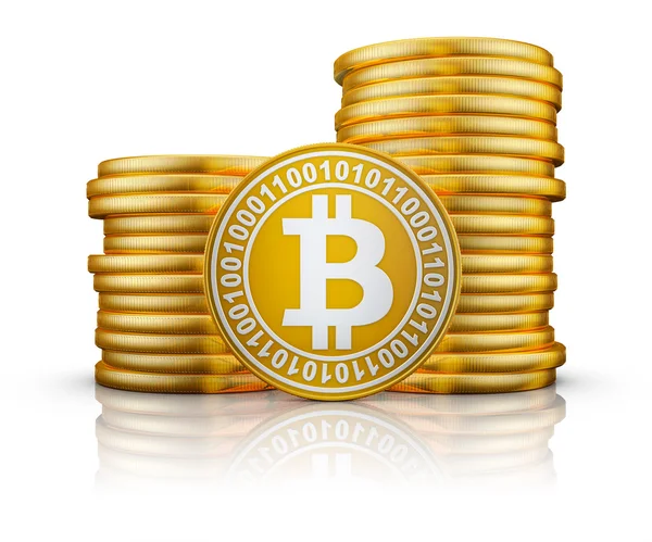 El oro Bitcoins — Foto de Stock