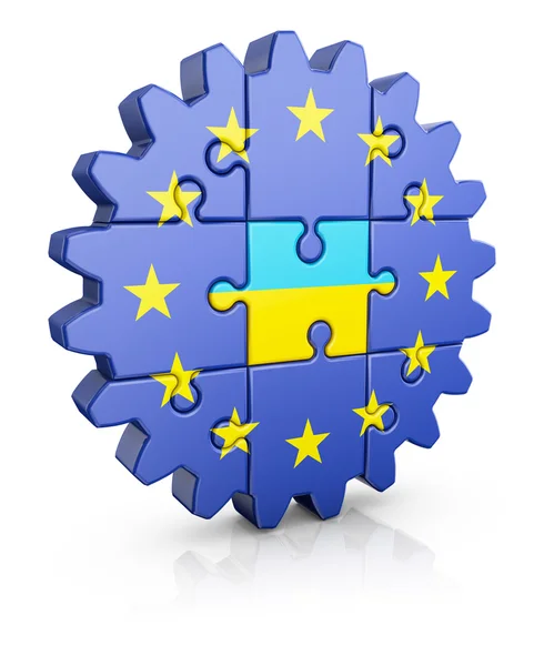 Puzzle UE și Ucraina — Fotografie, imagine de stoc