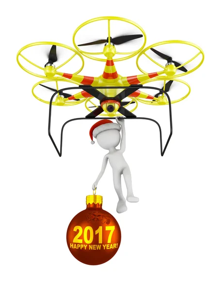Drone and Santa with a ball 2017 — Stock Photo, Image