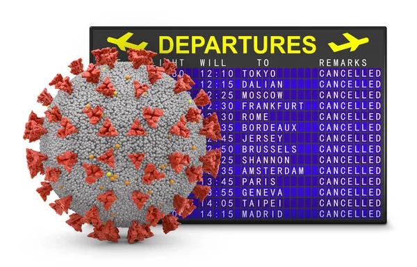 Coronavirus Embarquement Aéroport Avec Vols Annulés Rendu — Photo