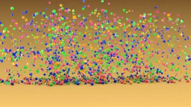 2022 yılının animasyon grafikleri, küpler, küpler ve piramitlerden oluşan sayıların animasyonu. 3d hazırlayıcı.