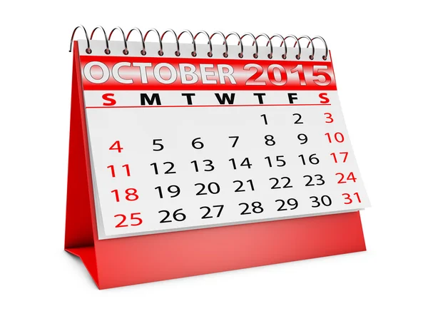 Kalender für Oktober — Stockfoto