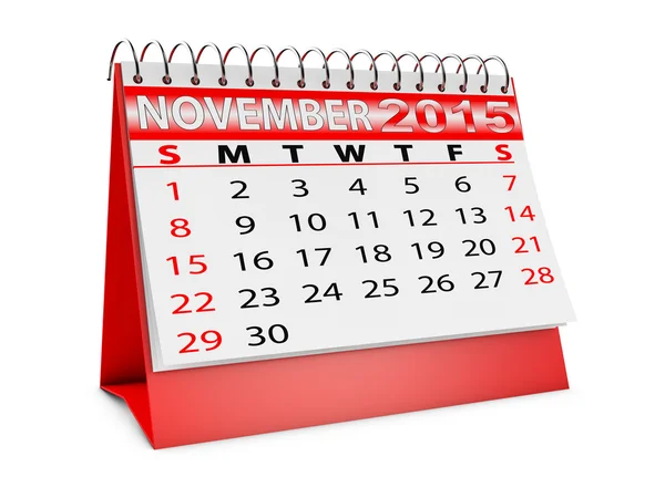 Календарь на ноябрь — стоковое фото