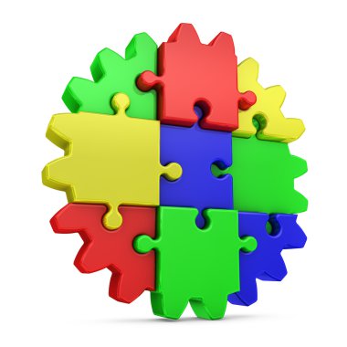 gear  colored puzzles clipart