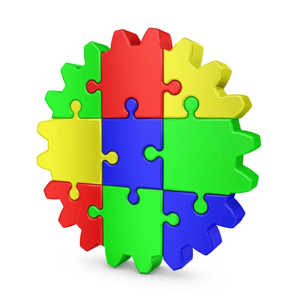 Gear  colored puzzles — Stock Photo, Image