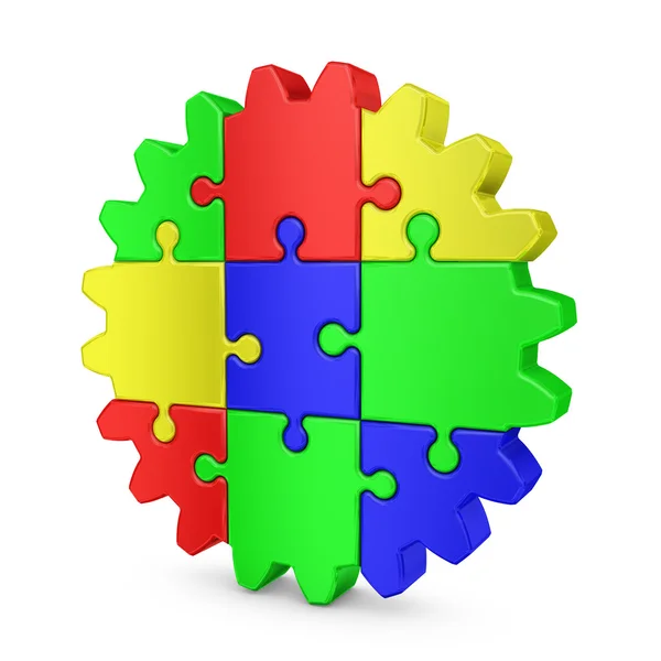 Two gears of colorful jigsaw puzzles — Stock Photo © almagami 7485022
