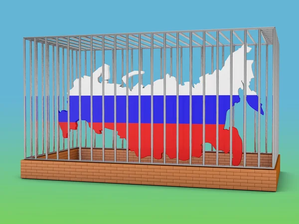 Russia in cell — Stock Photo, Image