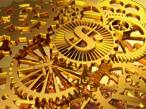 Gold gears — Stock Photo, Image