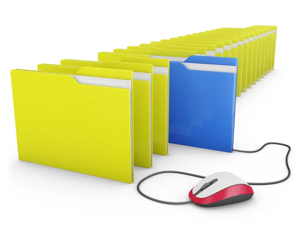 Mouse and folders — Stock Photo, Image