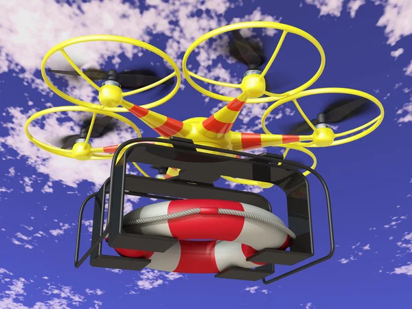 Drone and lifebuoy — Stock Photo, Image