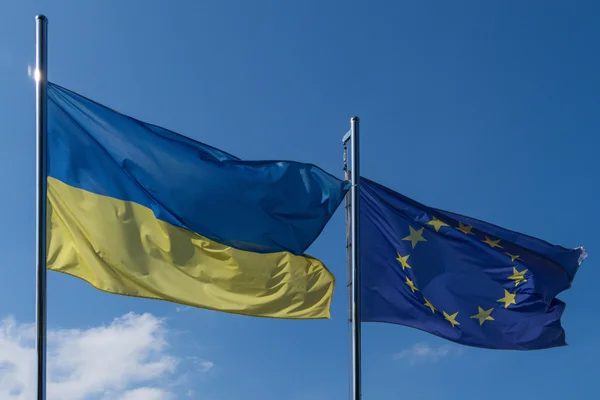 Pavilhão da UE e da Ucrânia — Fotografia de Stock