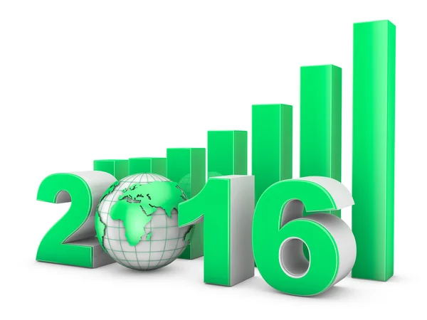 2016 Globo e diagrama verde — Fotografia de Stock