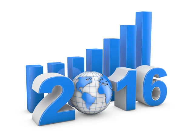 2016 globe och blå diagram — Stockfoto