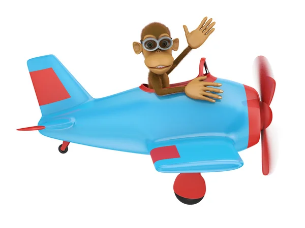 Macaco no avião — Fotografia de Stock