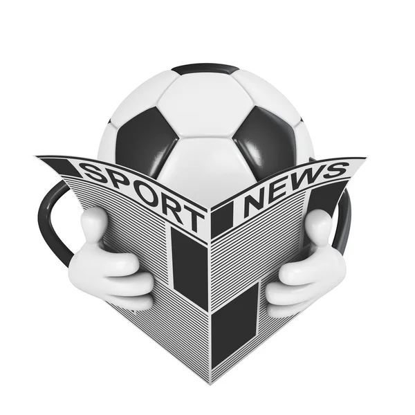 Ball reading a newspaper — Stock Photo, Image