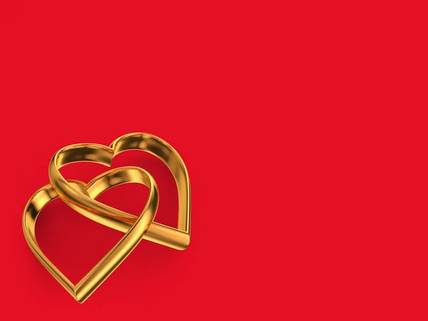 The gold hearts — Stock Photo, Image