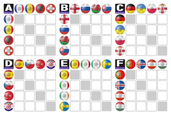 Tables de groupe de Football — Image vectorielle