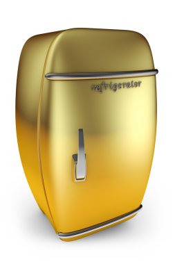 şişmiş retro bir buzdolabı