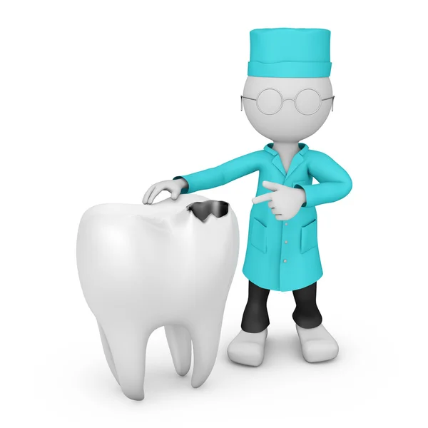 Doctor points to tooth — Stock Photo, Image