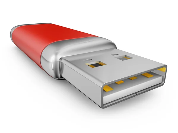 Usb drive of red color — Stock Photo, Image