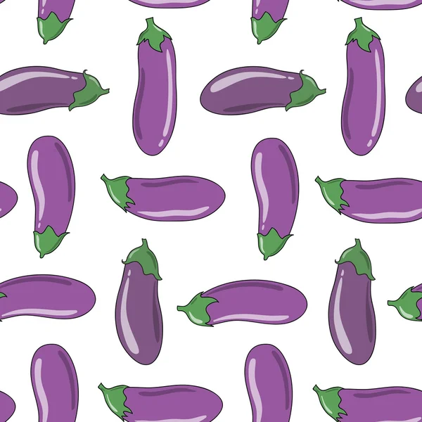 Naadloze rasterpatroon aubergines — Stockvector