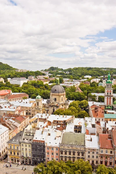 Beautiful high up view of Lviv, Ukraine — Stock Photo, Image