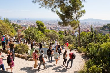 Park Guell 'de turistler