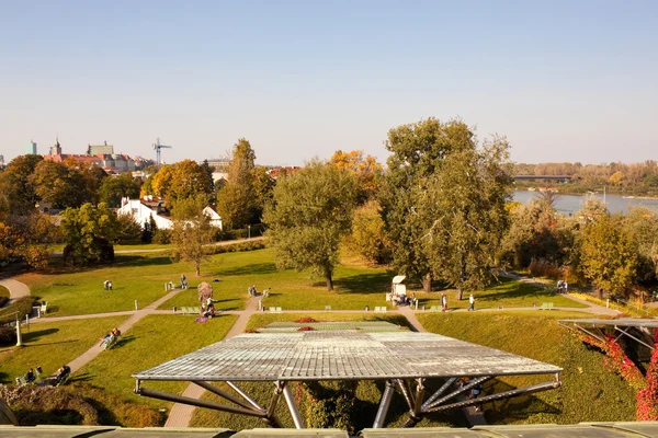 Vista do jardim do telhado da Biblioteca Universitária, Varsóvia — Fotografia de Stock