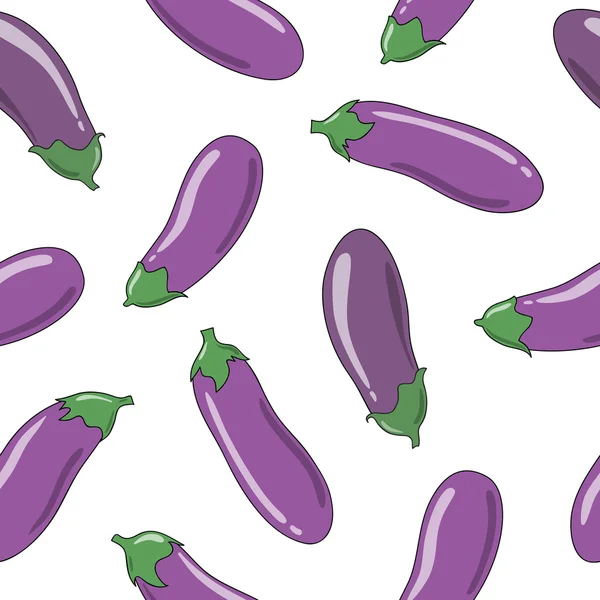 Eggplants seamless pattern — Stock Vector