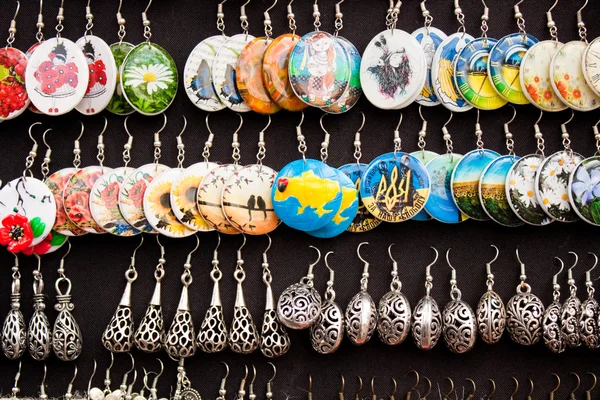 Earrings for sale in Lviv, Ukraine — Stock Photo, Image