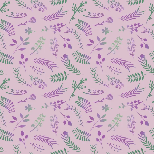 Floral doodle vector naadloze patroon in roze. — Stockvector