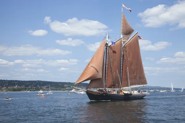 The schooner Roseway enters Duluth harbor during the 2010 Tall S — Stock Photo, Image