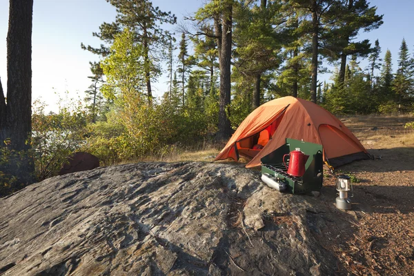 Acampamento nas florestas do norte de Minnesota — Fotografia de Stock