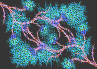 Arkaplan olarak soyut suluboya vuruşları, el çizimi yaratıcı sanat eserleri