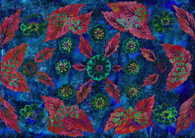 arkaplan olarak soyut yaprak, suluboya çizim