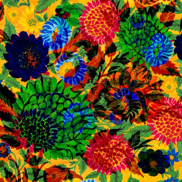 Fiori Acquerello Opere Arte Come Sfondo Colorato Disegnato Mano Illustrazione — Foto Stock