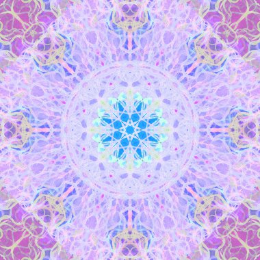 Eski tarzda soyut geometrik desen, el çizimi, kağıt üzerine suluboya..