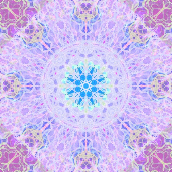 Eski tarzda soyut geometrik desen, el çizimi, kağıt üzerine suluboya..