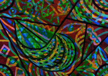 Arkaplan olarak soyut yaratıcı çizim, el çizimi, kağıt üzerine suluboya.