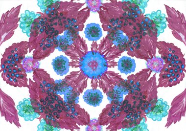 Kağıda elle çizilmiş suluboya çiçek süsü.