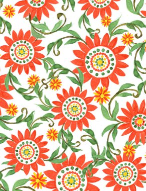 Background with national flowers.