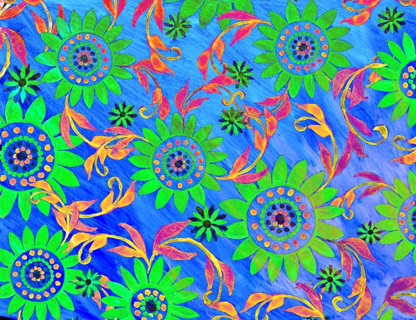 Cool neon floral artwork.