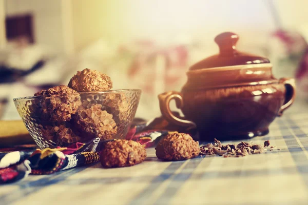 Yulaf ezmeli kurabiye muz ve çikolata ile