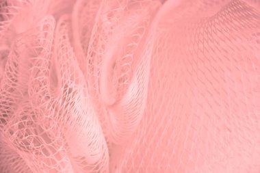 Soyut kırmızı arkaplan. Polimer ağların dokusuna yakın çekim. Duvar Kağıdı.