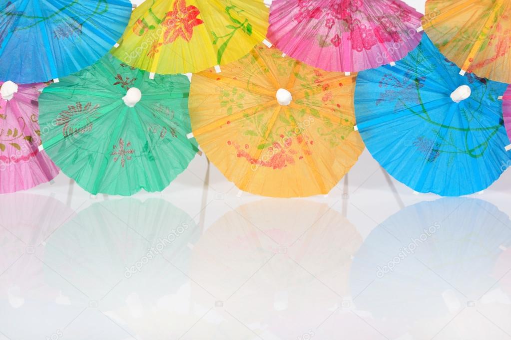 Colorful paper cocktail umbrella
